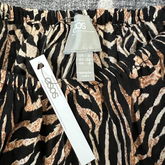 ASOS DESIGN beach two-piece maxi skirt in chocolate zebra animal print - Picture 5 of 7